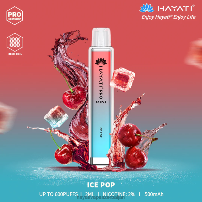 Hayati Pro Mini birdəfəlik buz popu 6TZ6F18 Hayati Flavours Azerbaijan