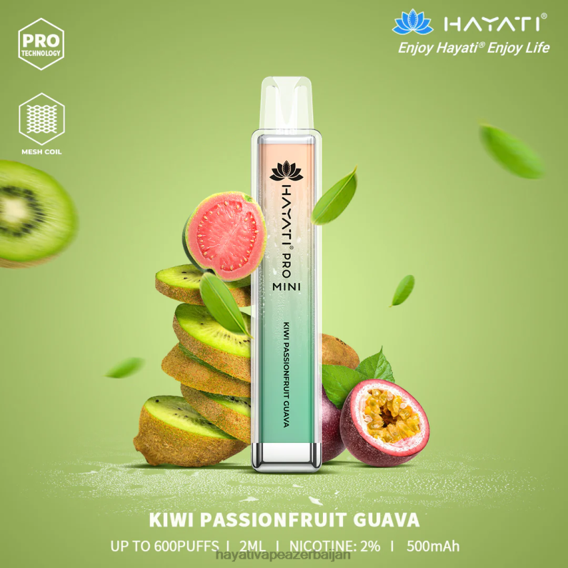 Hayati Pro Mini birdəfəlik kivi ehtiraslı cuava 6TZ6F13 Hayati Vape Azerbaijan