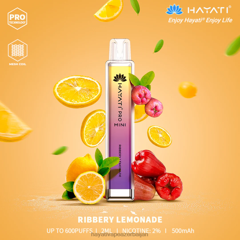 Hayati Pro Mini birdəfəlik ribbery limonad 6TZ6F20 Hayati Flavour Vapes