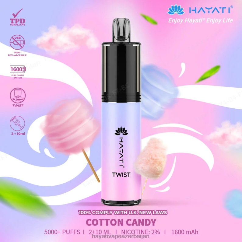 Hayati Twist birdəfəlik pambıq konfet 6TZ6F67 Hayati Vape Review