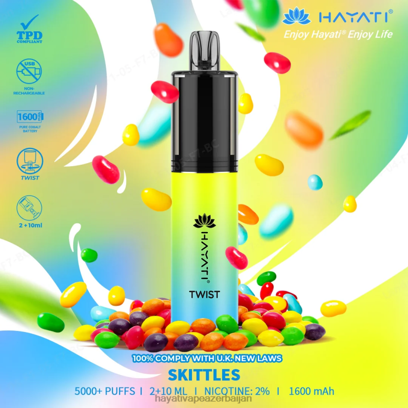 Hayati Twist birdəfəlik skittles 6TZ6F80 Hayati Flavour Vapes
