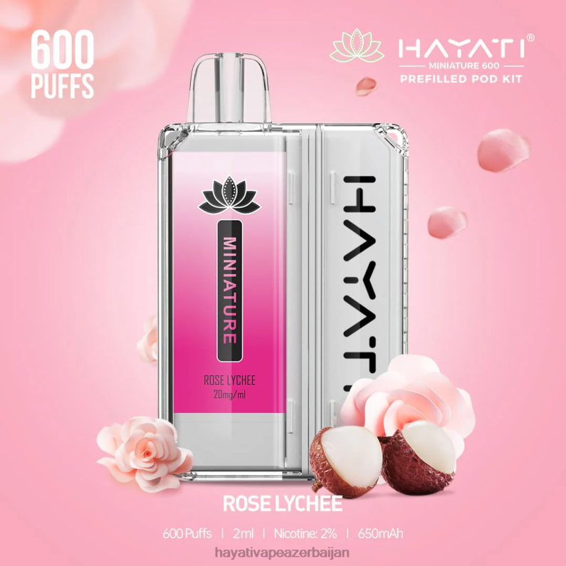 Hayati Miniature 600 pod dəsti gül liçi 6TZ6F44 Hayati Vape Flavours