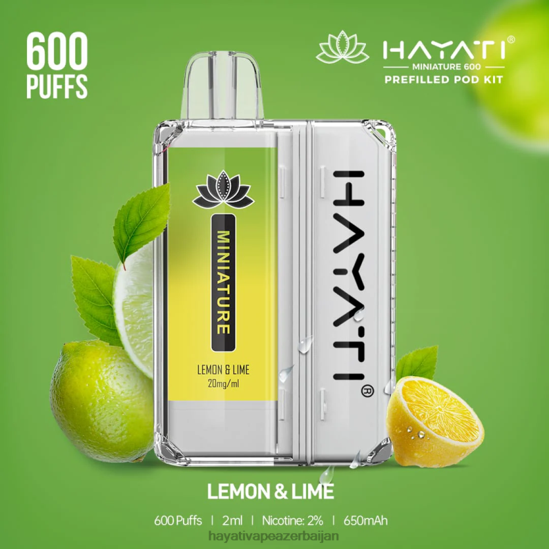 Hayati Miniature 600 pod dəsti limon və əhəng 6TZ6F39 Hayati Flavour List