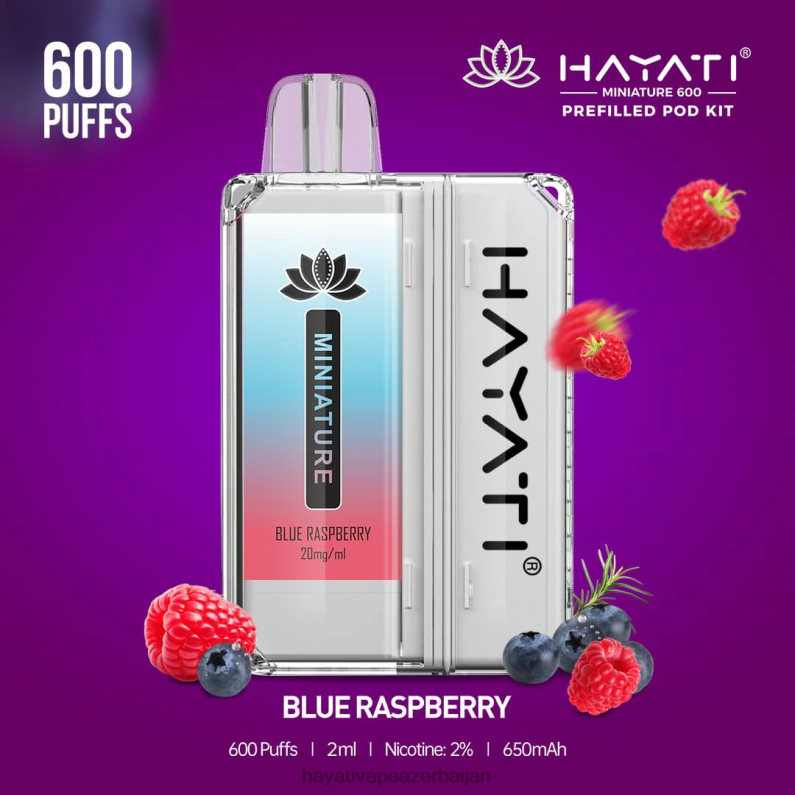 Hayati Miniature 600 pod dəsti mavi moruq 6TZ6F30 Hayati Flavour Vapes
