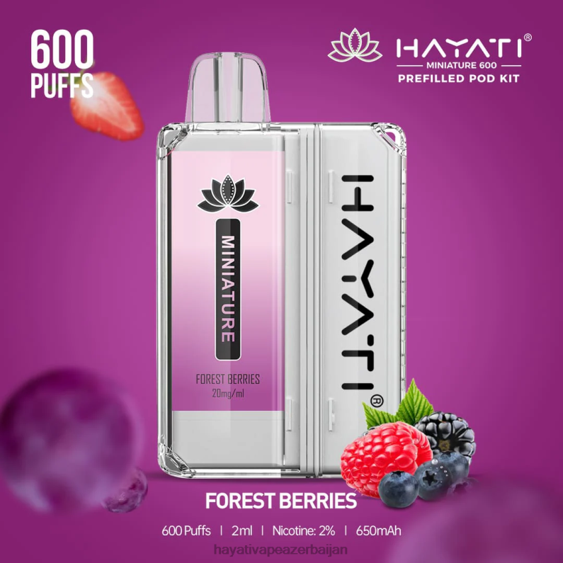 Hayati Miniature 600 pod dəsti meşə giləmeyvə 6TZ6F34 Hayati Vape Flavours