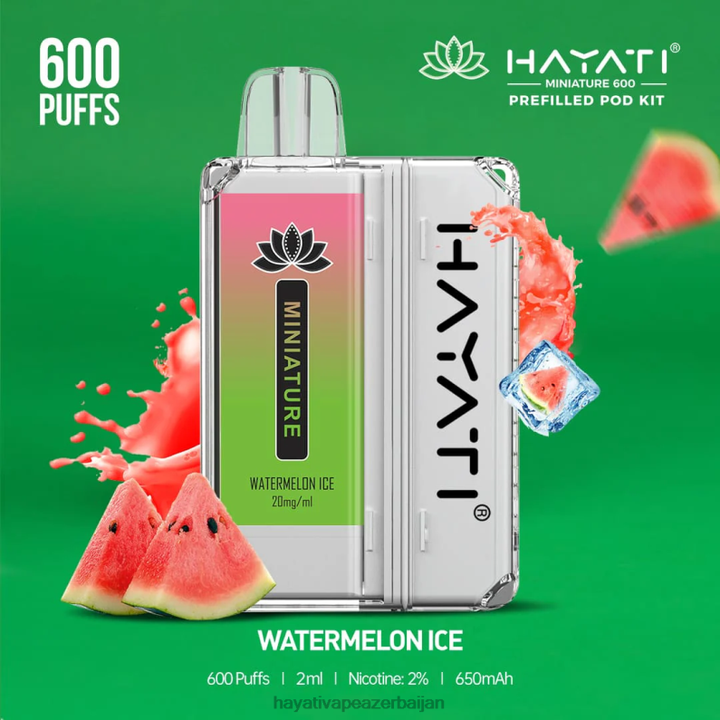 Hayati Miniature 600 pod dəsti qarpız buz 6TZ6F50 Hayati Flavour Vapes