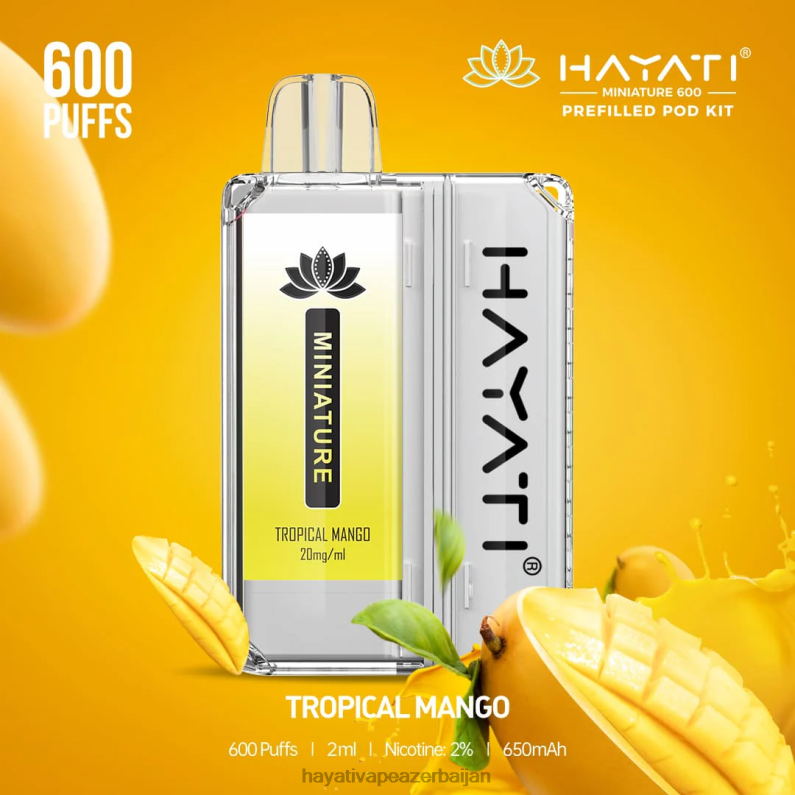 Hayati Miniature 600 pod dəsti tropik manqo 6TZ6F49 Hayati Flavour List