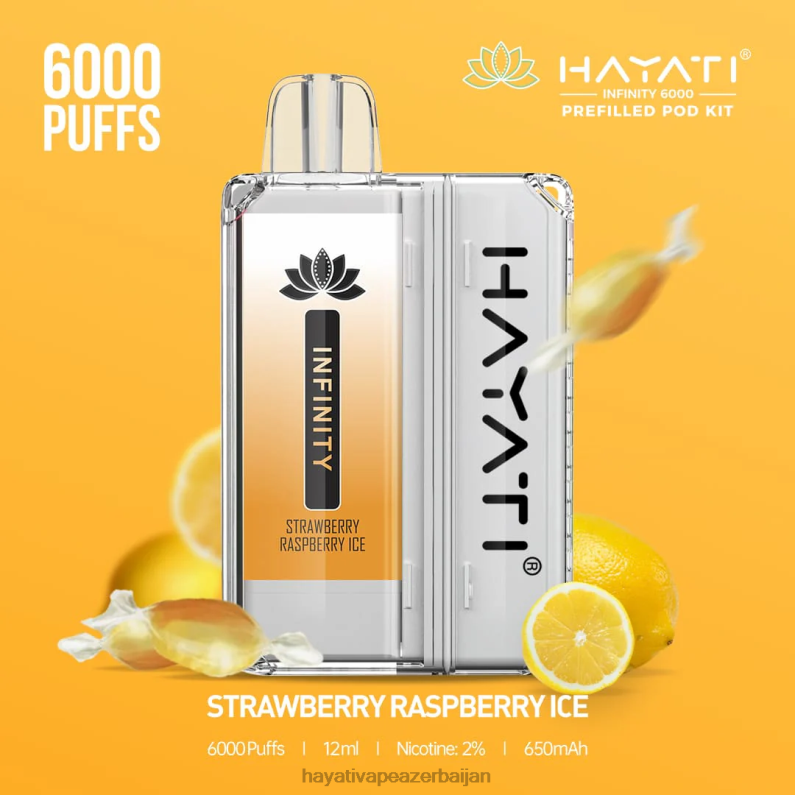 Hayati Infinity 6000 pod dəsti çiyələk moruqlu buz 6TZ6F161 Hayati Azerbaijan