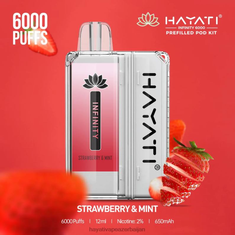 Hayati Infinity 6000 pod dəsti çiyələk və nanə 6TZ6F160 Hayati Flavour Vapes