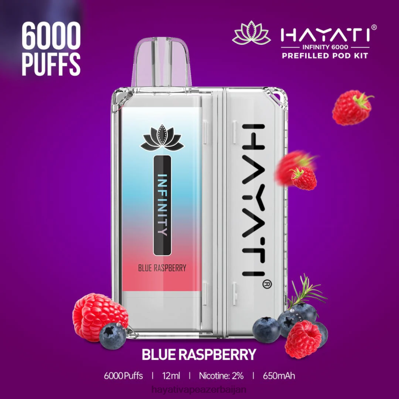 Hayati Infinity 6000 pod dəsti mavi moruq 6TZ6F144 Hayati Vape Flavours