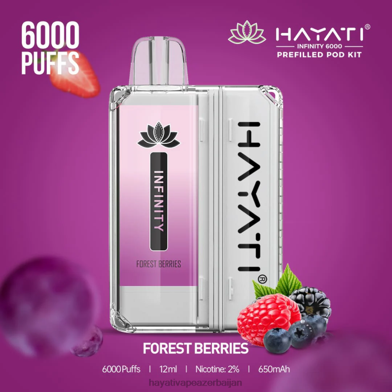 Hayati Infinity 6000 pod dəsti meşə giləmeyvə 6TZ6F148 Hayati Flavours Azerbaijan