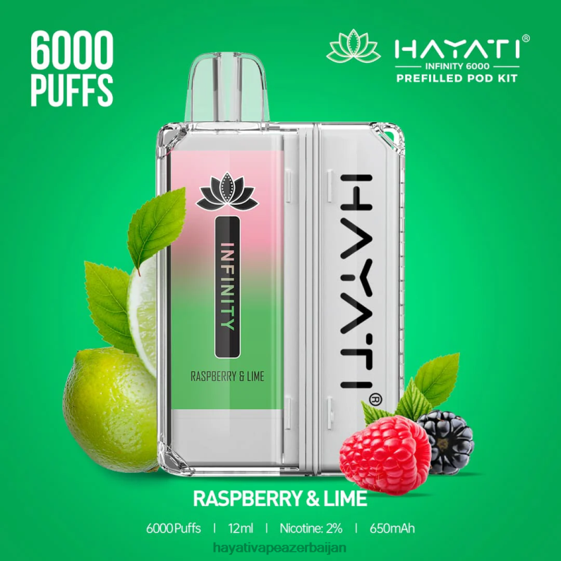 Hayati Infinity 6000 pod dəsti moruq və əhəng 6TZ6F157 Hayati Vape Review