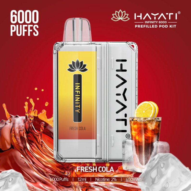 Hayati Infinity 6000 pod dəsti təzə kola 6TZ6F149 Hayati Flavour List